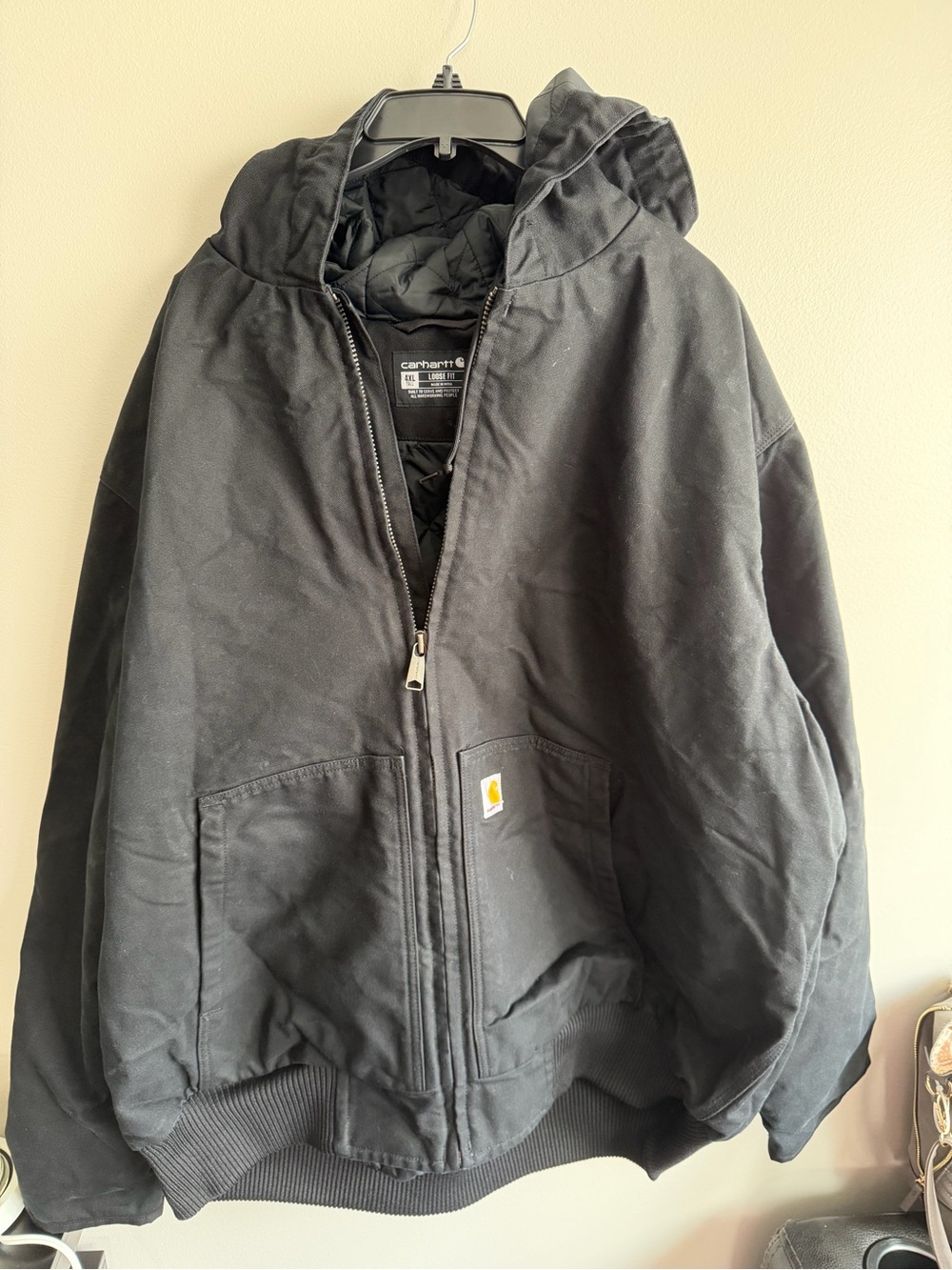 Carhartt Kids Black Hooded Puffer Jacket